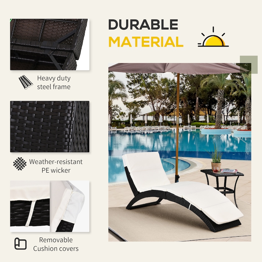 Image 969311_ALTMORE3.jpg, Product 969-311 / Price $239.99, Outsunny Patio Rattan Chaise lounger from Outsunny on TSC.ca's Home & Garden department