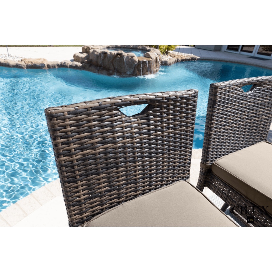 Image 969326_ALTMORE3.png, Product 969-326 / Price $1,679.99, CIEUX Valence Outdoor Patio Wicker Bar Table and 6 Chairs Set in Brown with Sunbrella Canvas Taupe Cushions from CIEUX on TSC.ca's Home & Garden department