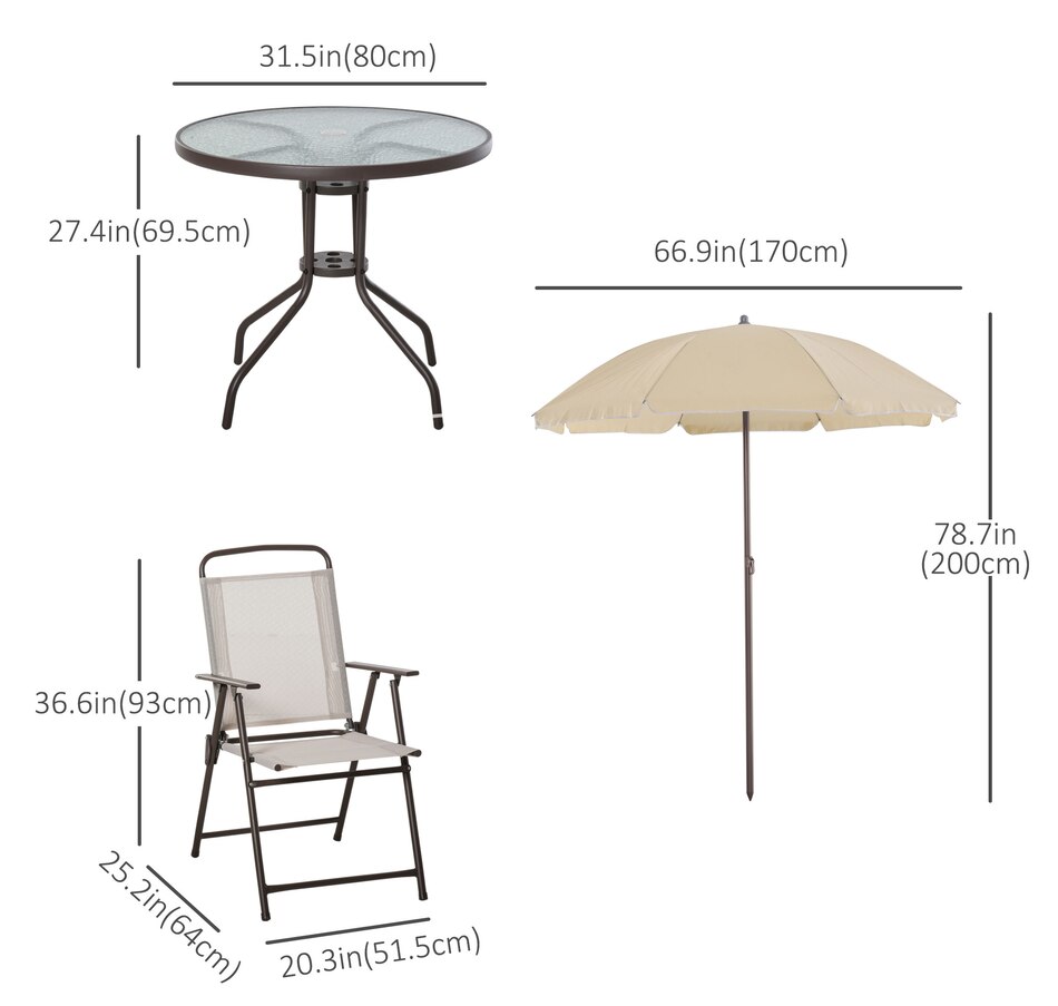 Image 969328_ALTMORE10.jpg, Product 969-328 / Price $239.99 - $259.99, Outsunny 6 Pieces Patio Dining Set with Umbrella from Outsunny on TSC.ca's Home & Garden department