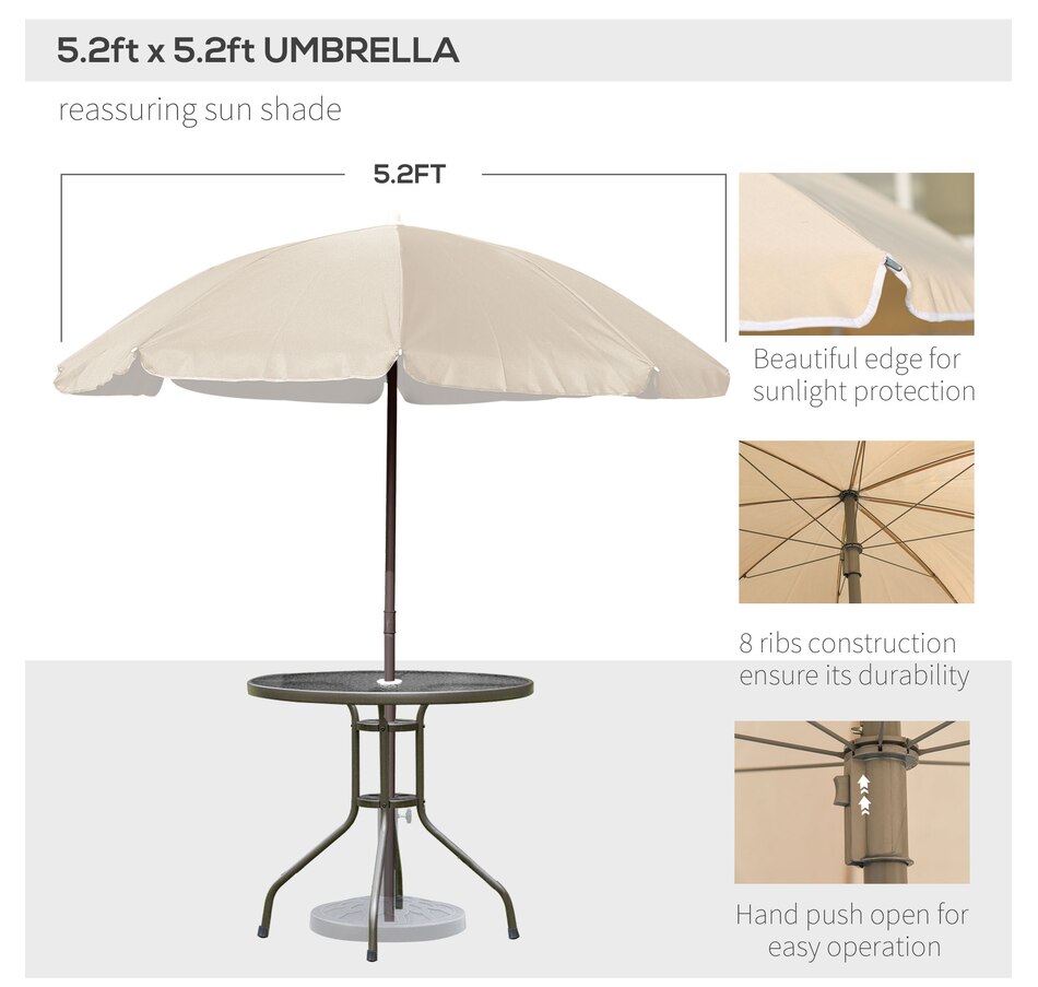 Image 969328_ALTMORE12.jpg, Product 969-328 / Price $239.99 - $259.99, Outsunny 6 Pieces Patio Dining Set with Umbrella from Outsunny on TSC.ca's Home & Garden department