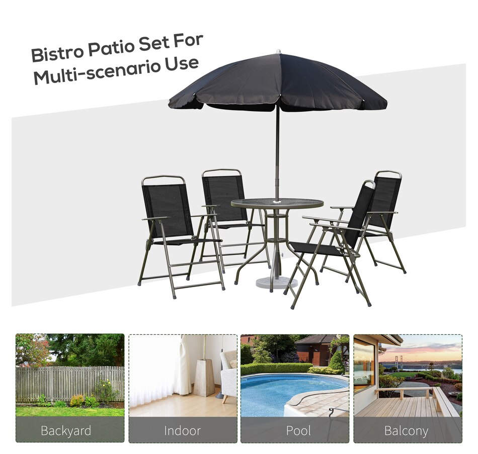 Image 969328_ALTMORE5.jpg, Product 969-328 / Price $239.99 - $259.99, Outsunny 6 Pieces Patio Dining Set with Umbrella from Outsunny on TSC.ca's Home & Garden department