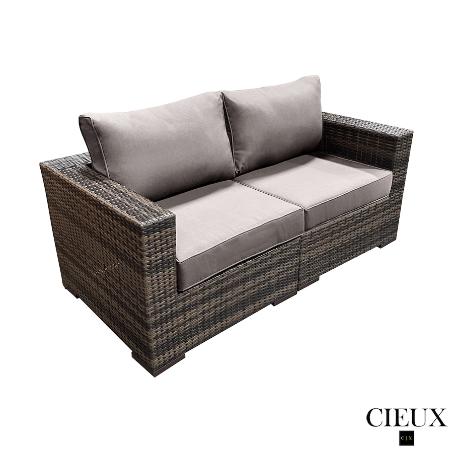 Image 969336_ALTMORE1.jpg, Product 969-336 / Price $1,459.99, CIEUX Valence Outdoor Patio Wicker Loveseat in Brown with Sunbrella Canvas Taupe Cushions from CIEUX on TSC.ca's Home & Garden department