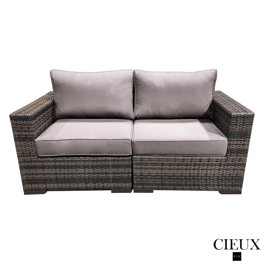 Image 969336_ALTMORE2.jpg, Product 969-336 / Price $1,459.99, CIEUX Valence Outdoor Patio Wicker Loveseat in Brown with Sunbrella Canvas Taupe Cushions from CIEUX on TSC.ca's Home & Garden department
