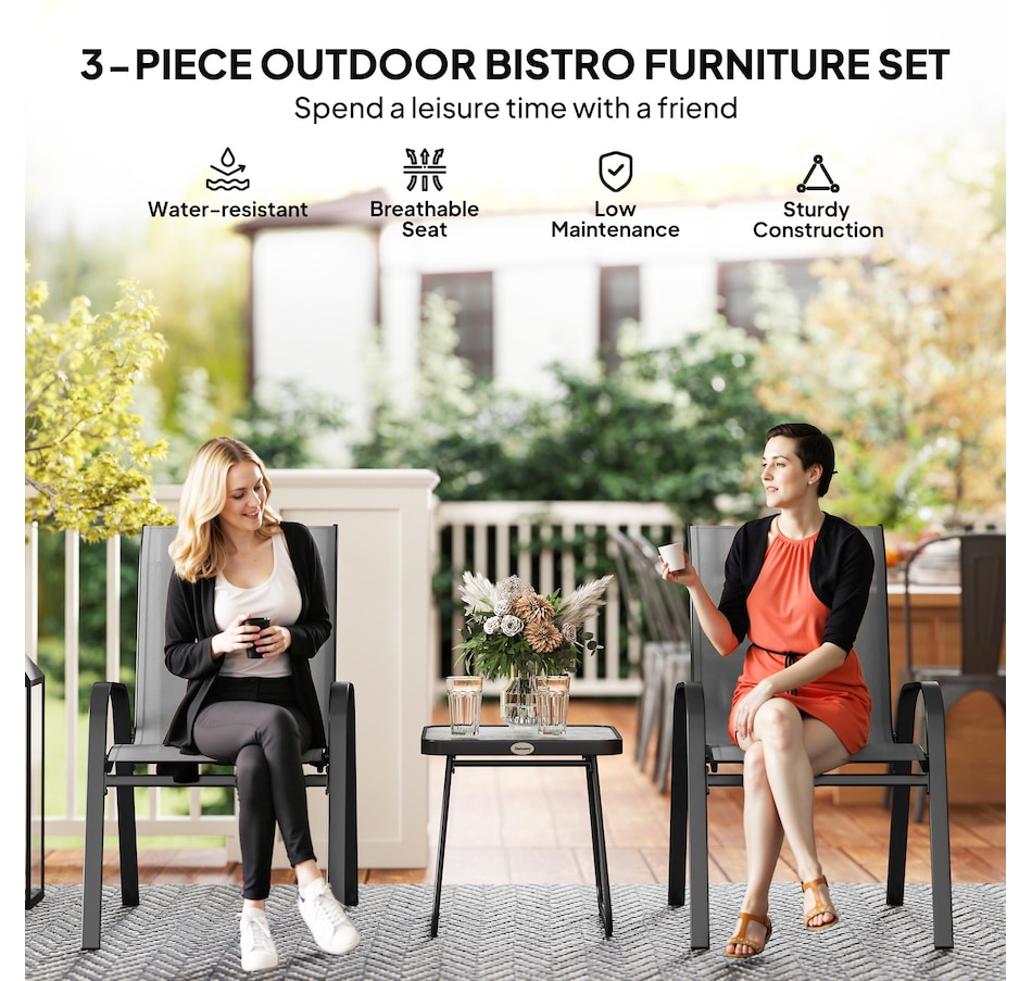 Image 969361_ALTMORE11.jpg, Product 969-361 / Price $134.99, Outsunny 3-Piece Patio Bistro Set from Outsunny on TSC.ca's Home & Garden department