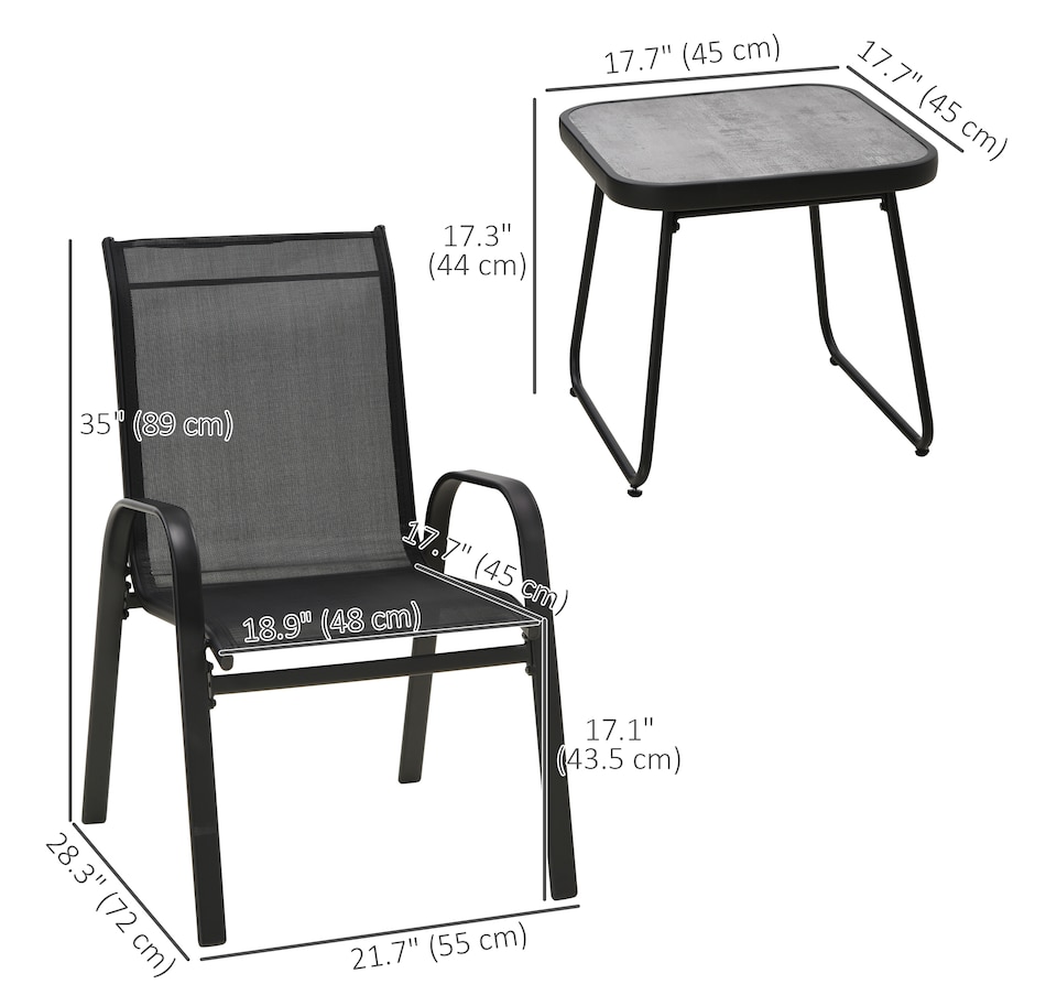 Image 969361_ALTMORE2.jpg, Product 969-361 / Price $134.99, Outsunny 3-Piece Patio Bistro Set from Outsunny on TSC.ca's Home & Garden department