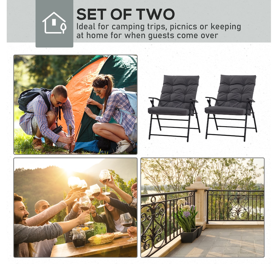 Image 969367_ALTMORE11.jpg, Product 969-367 / Price $139.99 - $144.99, Outsunny 2PCs Foldable Camping Chairs with Adjustable Backrest for Outdoor from Outsunny on TSC.ca's Home & Garden department