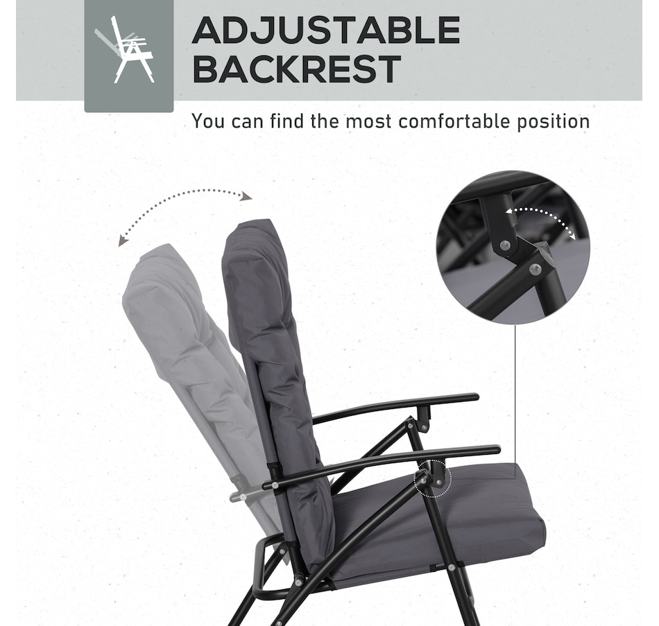 Image 969367_ALTMORE13.jpg, Product 969-367 / Price $139.99 - $144.99, Outsunny 2PCs Foldable Camping Chairs with Adjustable Backrest for Outdoor from Outsunny on TSC.ca's Home & Garden department