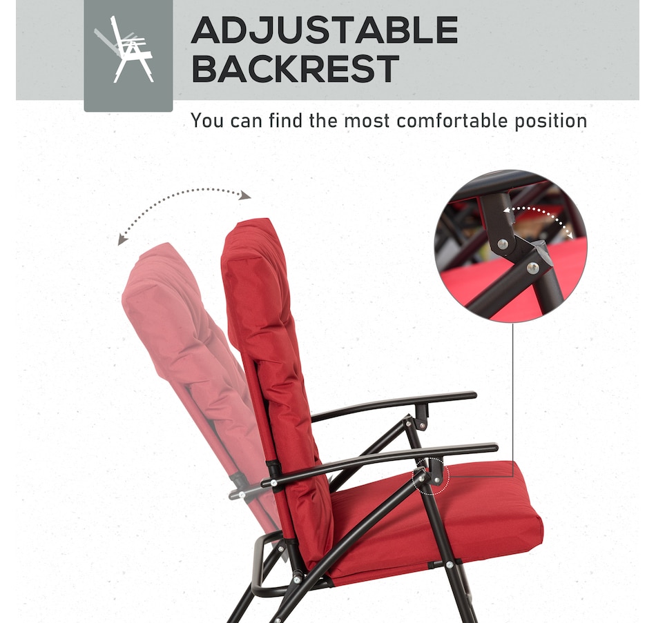 Image 969367_ALTMORE5.jpg, Product 969-367 / Price $139.99 - $144.99, Outsunny 2PCs Foldable Camping Chairs with Adjustable Backrest for Outdoor from Outsunny on TSC.ca's Home & Garden department