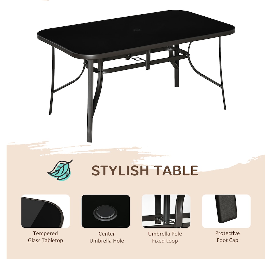 Image 969392_ALTMORE3.jpg, Product 969-392 / Price $489.99, Outsunny 8 Pieces Patio Dining Set with Umbrella, 6 Chairs and Table, Grey from Outsunny on TSC.ca's Home & Garden department