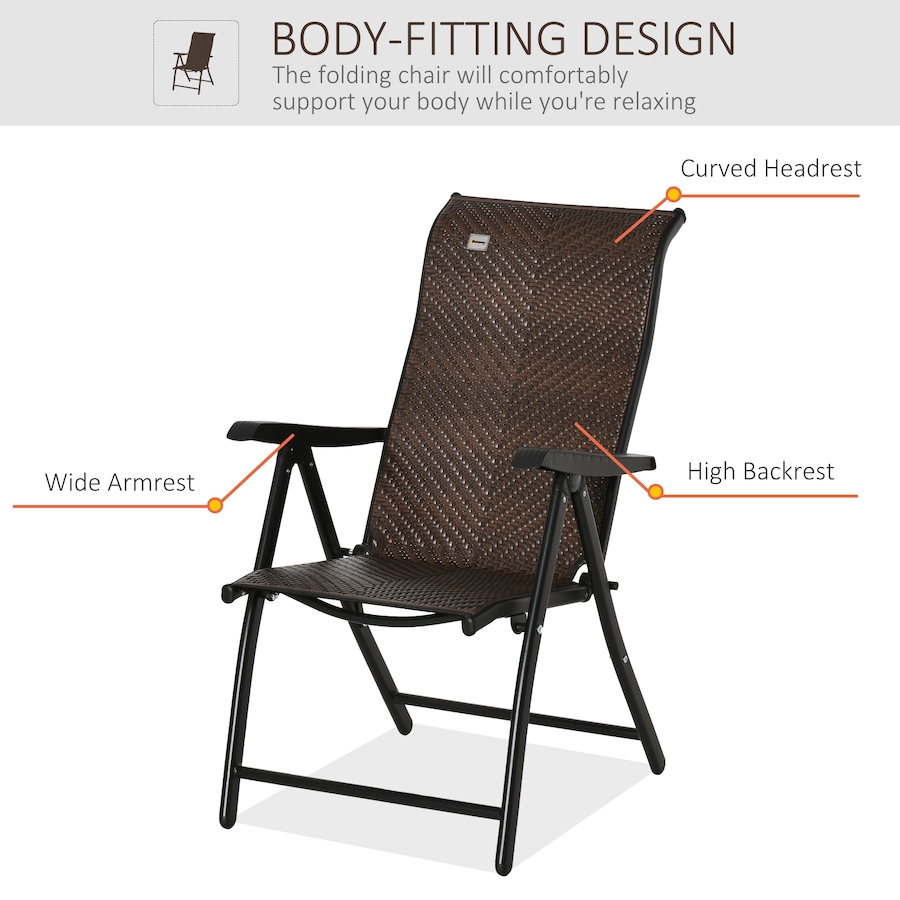 Image 969403_ALTMORE3.jpg, Product 969-403 / Price $102.99, Outsunny Rattan Reclining Folding Chair, Wicker Portable Recliner, Brown from Outsunny on TSC.ca's Home & Garden department