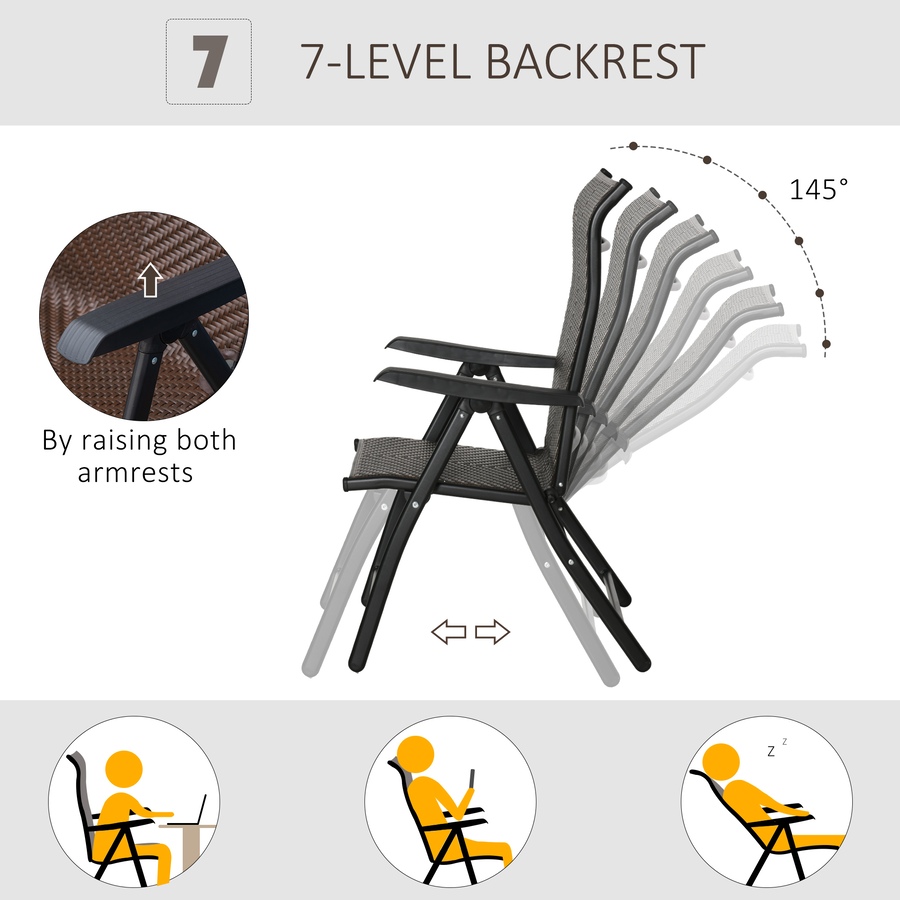 Image 969403_ALTMORE4.jpg, Product 969-403 / Price $102.99, Outsunny Rattan Reclining Folding Chair, Wicker Portable Recliner, Brown from Outsunny on TSC.ca's Home & Garden department