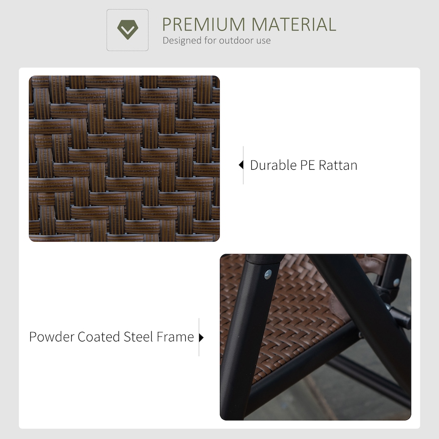 Image 969403_ALTMORE5.jpg, Product 969-403 / Price $102.99, Outsunny Rattan Reclining Folding Chair, Wicker Portable Recliner, Brown from Outsunny on TSC.ca's Home & Garden department