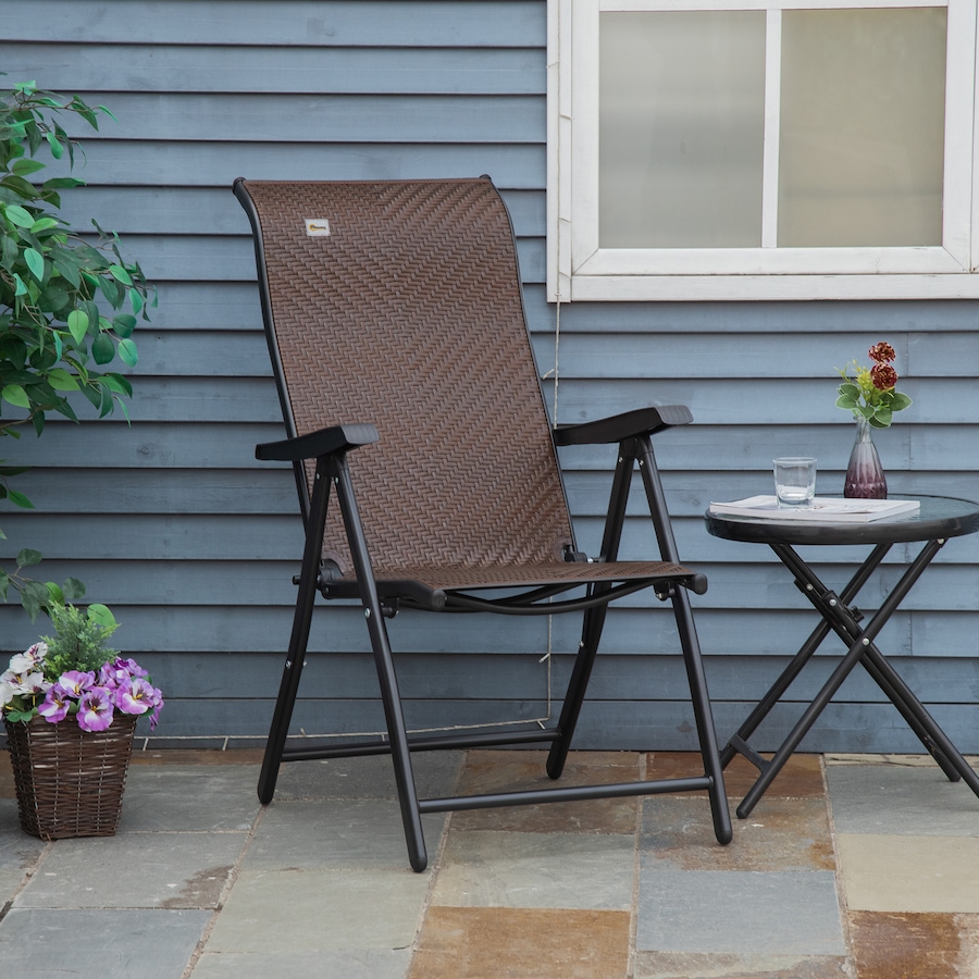 Image 969403_ALTMORE9.jpg, Product 969-403 / Price $102.99, Outsunny Rattan Reclining Folding Chair, Wicker Portable Recliner, Brown from Outsunny on TSC.ca's Home & Garden department