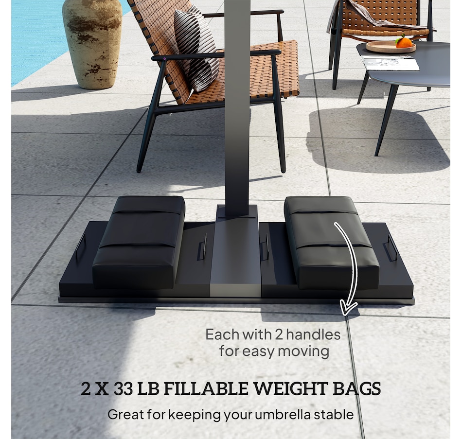 Image 969408_ALTMORE3.jpg, Product 969-408 / Price $24.99, Outsunny 2PCS Umbrella Base Weight Bag, Umbrella Stand Weights, Black from Outsunny on TSC.ca's Home & Garden department