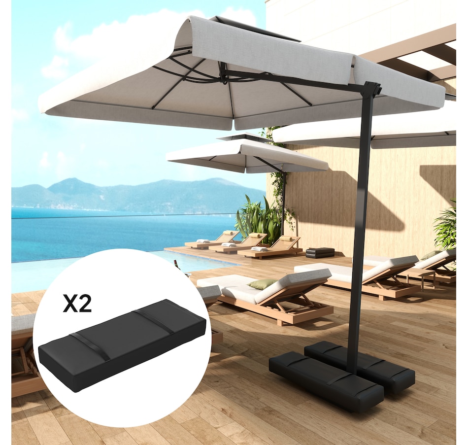 Image 969408_ALTMORE7.jpg, Product 969-408 / Price $24.99, Outsunny 2PCS Umbrella Base Weight Bag, Umbrella Stand Weights, Black from Outsunny on TSC.ca's Home & Garden department