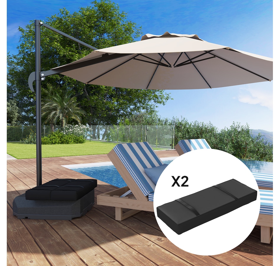 Image 969408_ALTMORE8.jpg, Product 969-408 / Price $24.99, Outsunny 2PCS Umbrella Base Weight Bag, Umbrella Stand Weights, Black from Outsunny on TSC.ca's Home & Garden department