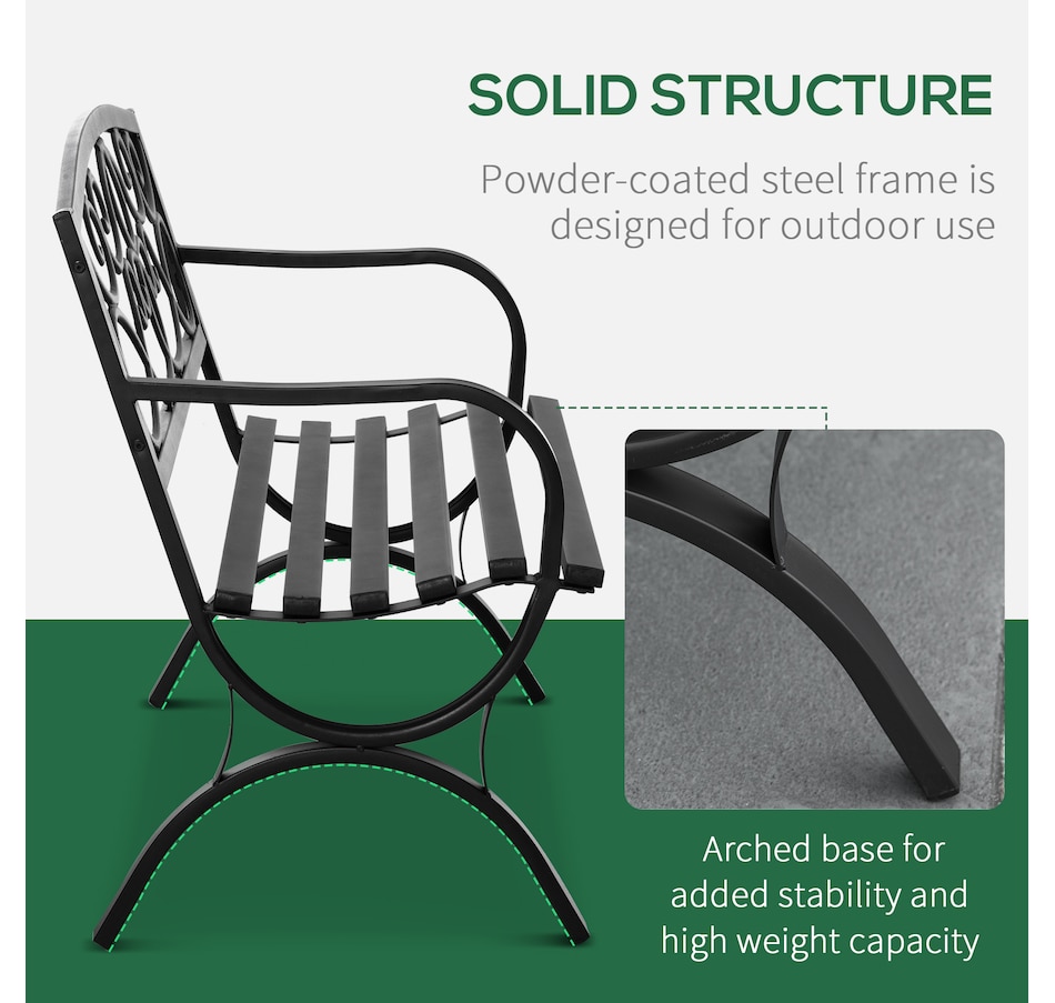 Image 969425_ALTMORE4.jpg, Product 969-425 / Price $119.99, Outsunny 2-Seater Outdoor Bench, Patio Loveseat with Armrests, Black from Outsunny on TSC.ca's Home & Garden department