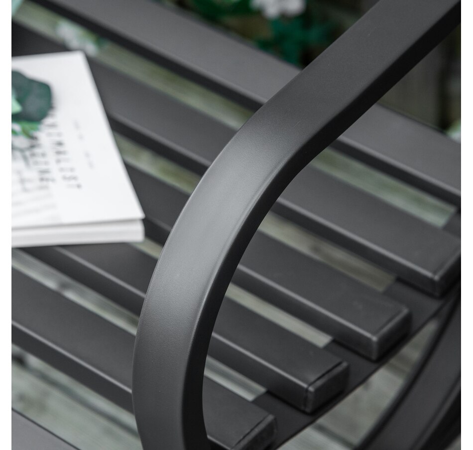 Image 969425_ALTMORE6.jpg, Product 969-425 / Price $119.99, Outsunny 2-Seater Outdoor Bench, Patio Loveseat with Armrests, Black from Outsunny on TSC.ca's Home & Garden department