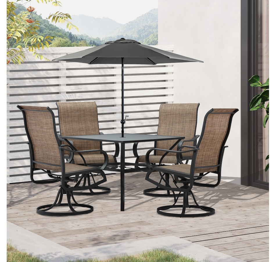 Image 969445_ALTMORE1.jpg, Product 969-445 / Price $699.99, Outsunny 5-Piece Outdoor Patio Dining Set, Black from Outsunny on TSC.ca's Home & Garden department
