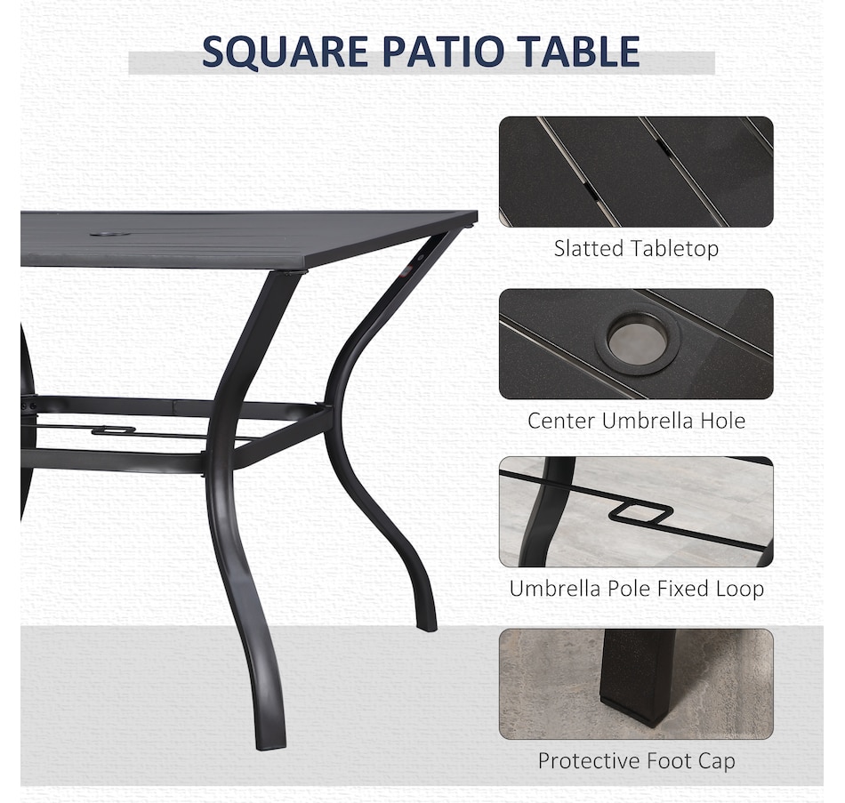 Image 969445_ALTMORE11.jpg, Product 969-445 / Price $699.99, Outsunny 5-Piece Outdoor Patio Dining Set, Black from Outsunny on TSC.ca's Home & Garden department