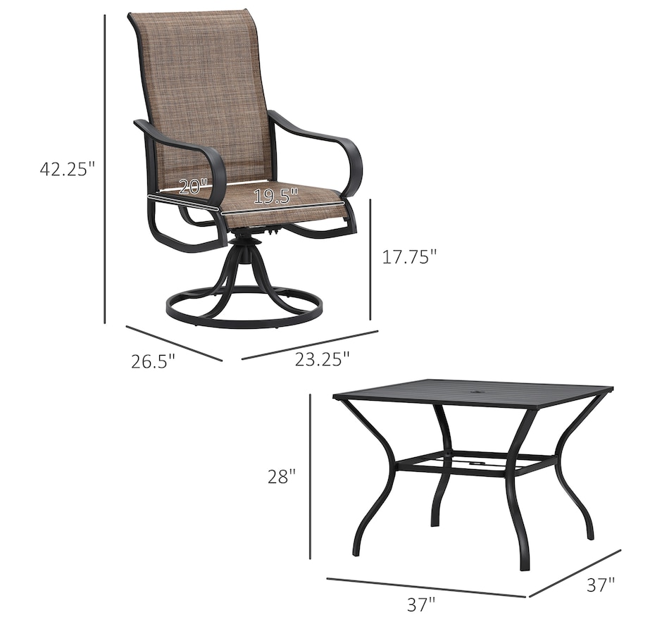 Image 969445_ALTMORE2.jpg, Product 969-445 / Price $699.99, Outsunny 5-Piece Outdoor Patio Dining Set, Black from Outsunny on TSC.ca's Home & Garden department