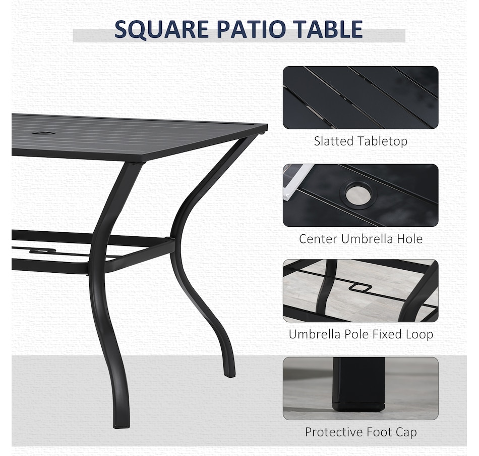 Image 969445_ALTMORE3.jpg, Product 969-445 / Price $699.99, Outsunny 5-Piece Outdoor Patio Dining Set, Black from Outsunny on TSC.ca's Home & Garden department