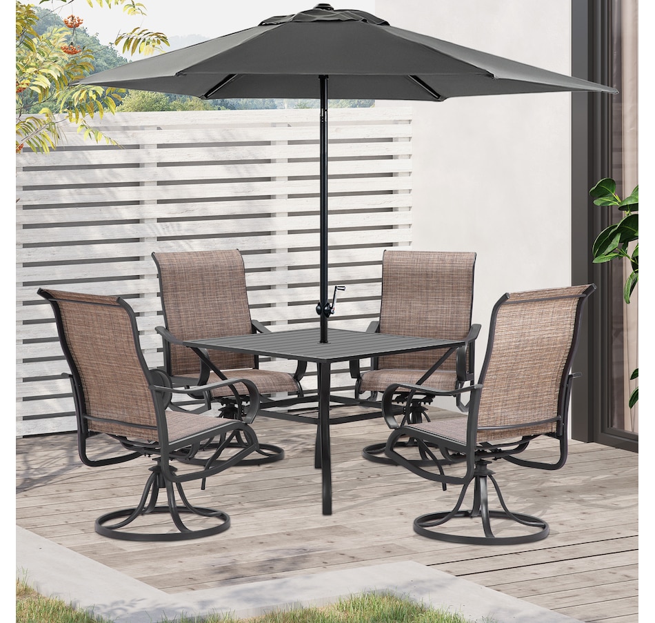 Image 969445_ALTMORE9.jpg, Product 969-445 / Price $699.99, Outsunny 5-Piece Outdoor Patio Dining Set, Black from Outsunny on TSC.ca's Home & Garden department