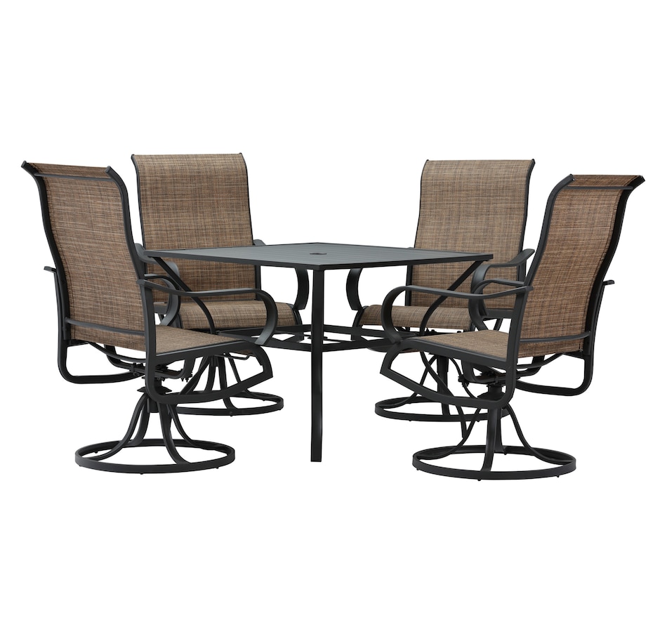 Image 969445_ST01.jpg, Product 969-445 / Price $699.99, Outsunny 5-Piece Outdoor Patio Dining Set, Black from Outsunny on TSC.ca's Home & Garden department