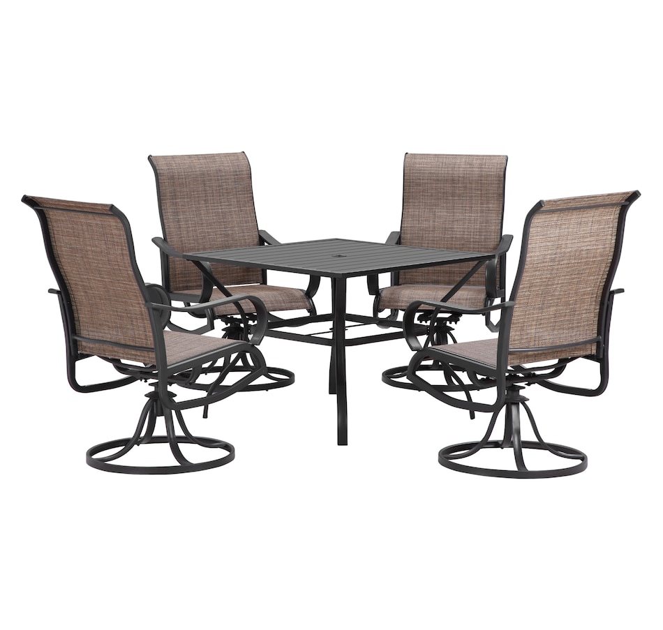Image 969445_ST02.jpg, Product 969-445 / Price $699.99, Outsunny 5-Piece Outdoor Patio Dining Set, Black from Outsunny on TSC.ca's Home & Garden department