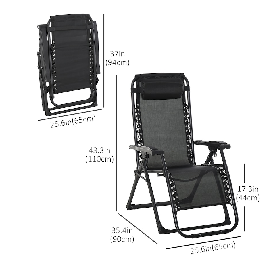 Image 969448_ALTMORE10.jpg, Product 969-448 / Price $94.99 - $109.99, Outsunny Reclining Zero Gravity Chair Folding Sun Lounger Cushion Headrest from Outsunny on TSC.ca's Home & Garden department