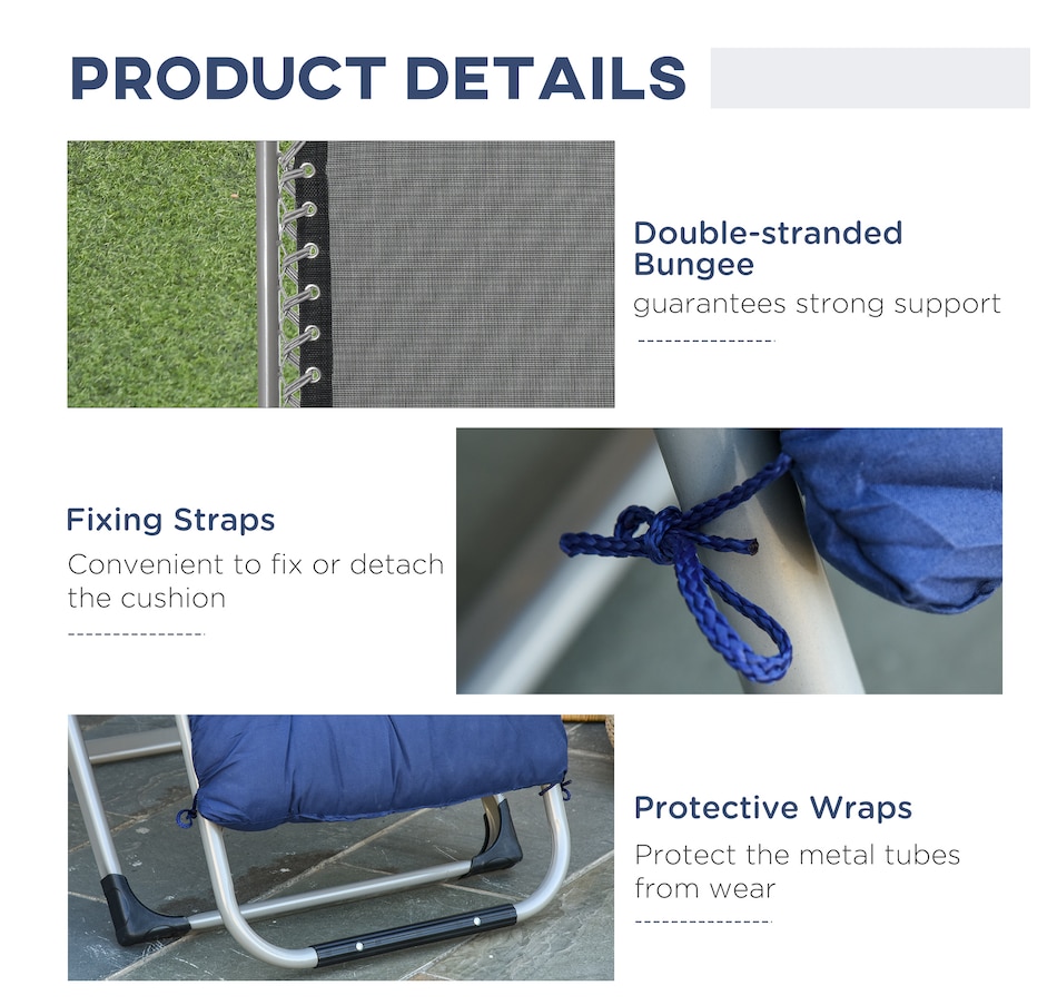 Image 969448_ALTMORE28.jpg, Product 969-448 / Price $94.99 - $109.99, Outsunny Reclining Zero Gravity Chair Folding Sun Lounger Cushion Headrest from Outsunny on TSC.ca's Home & Garden department