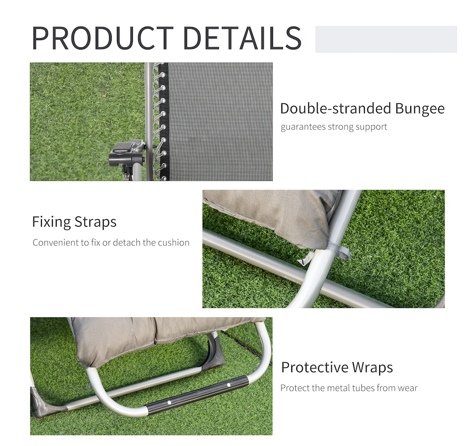 Image 969448_ALTMORE6.jpg, Product 969-448 / Price $94.99 - $109.99, Outsunny Reclining Zero Gravity Chair Folding Sun Lounger Cushion Headrest from Outsunny on TSC.ca's Home & Garden department