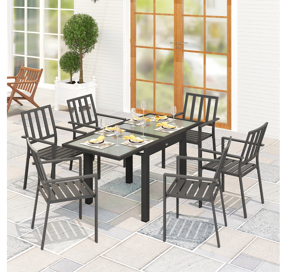 Image 969449_ALTMORE17.jpg, Product 969-449 / Price $227.99 - $239.99, Outsunny Extendable Outdoor Dining Table Patio Table with Aluminium Frame from Outsunny on TSC.ca's Home & Garden department