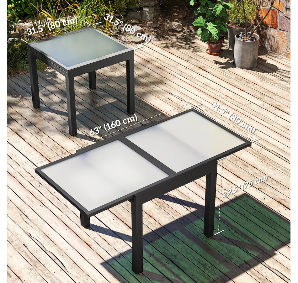 Image 969449_ALTMORE18.jpg, Product 969-449 / Price $227.99 - $239.99, Outsunny Extendable Outdoor Dining Table Patio Table with Aluminium Frame from Outsunny on TSC.ca's Home & Garden department