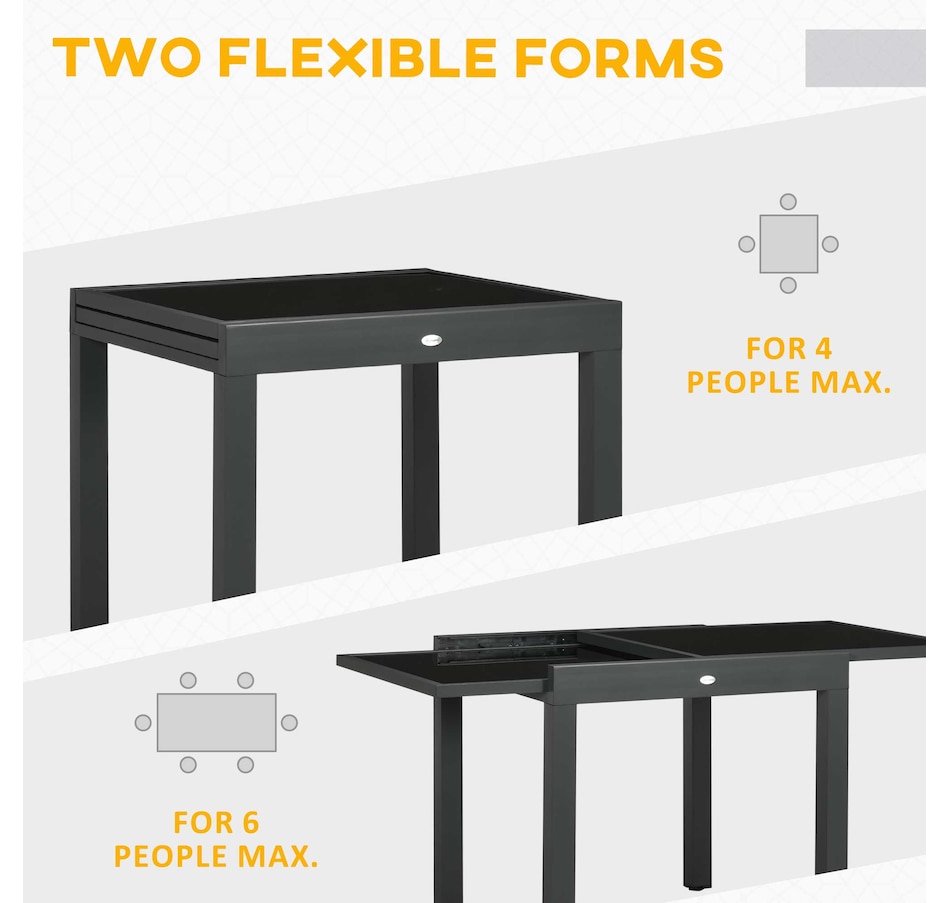 Image 969449_ALTMORE3.jpg, Product 969-449 / Price $227.99 - $239.99, Outsunny Extendable Outdoor Dining Table Patio Table with Aluminium Frame from Outsunny on TSC.ca's Home & Garden department