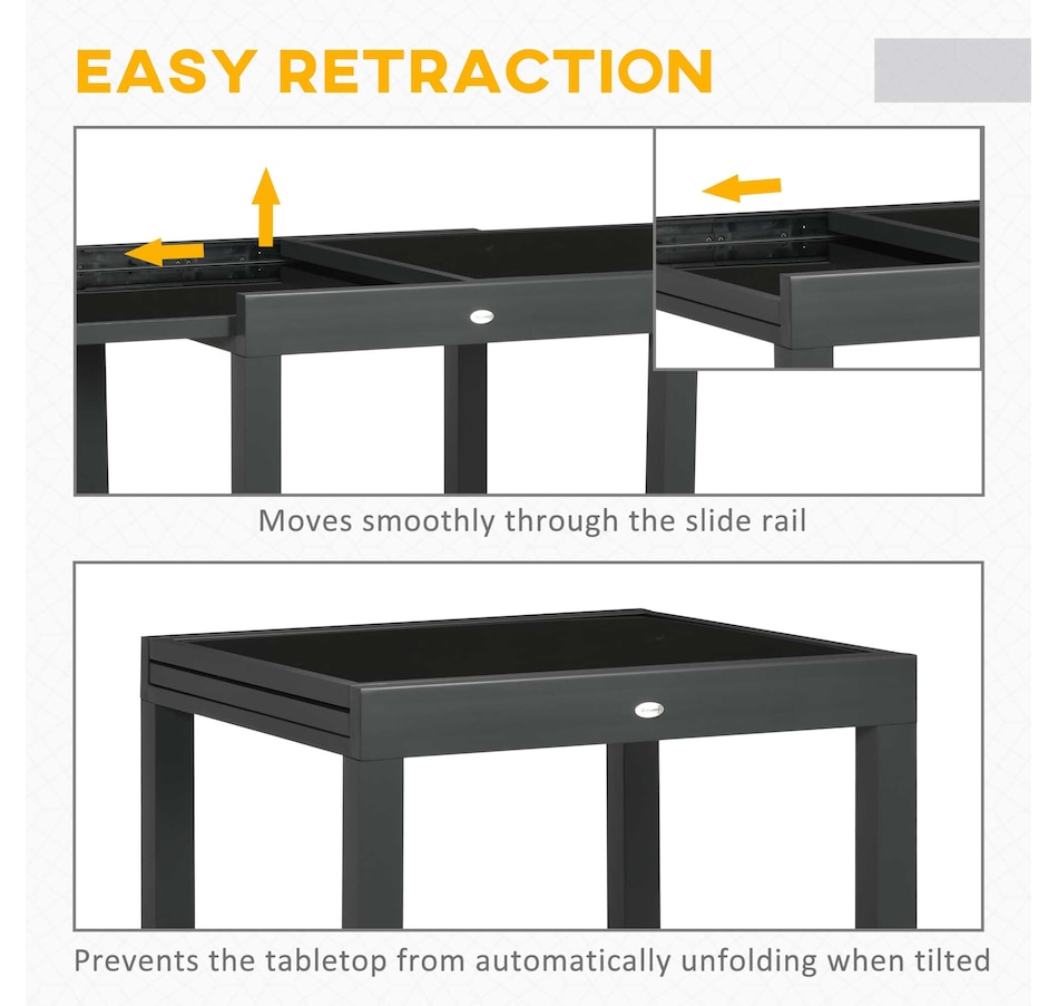 Image 969449_ALTMORE4.jpg, Product 969-449 / Price $227.99 - $239.99, Outsunny Extendable Outdoor Dining Table Patio Table with Aluminium Frame from Outsunny on TSC.ca's Home & Garden department