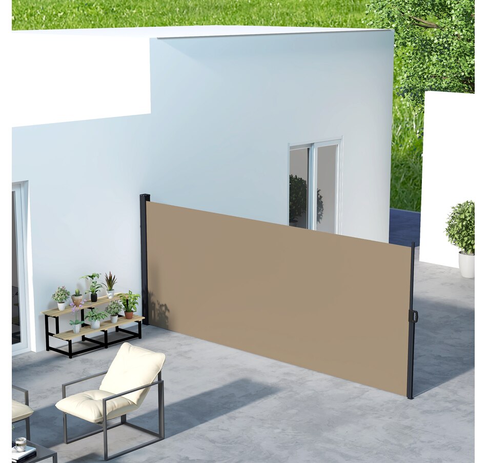 Image 976192_ALTMORE1.jpg, Product 976-192 / Price $129.99, Outsunny 13' x 6' Retractable Side Awning, Garden Privacy Screen, Khaki from Outsunny on TSC.ca's Home & Garden department