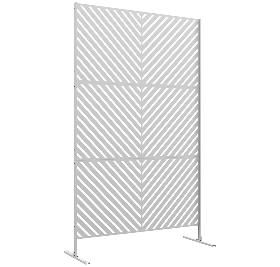 Image 976206.jpg, Product 976-206 / Price $179.99, Outsunny Metal Privacy Screen W/ Expansion Screws Outdoor Divider, White from Outsunny on TSC.ca's Home & Garden department