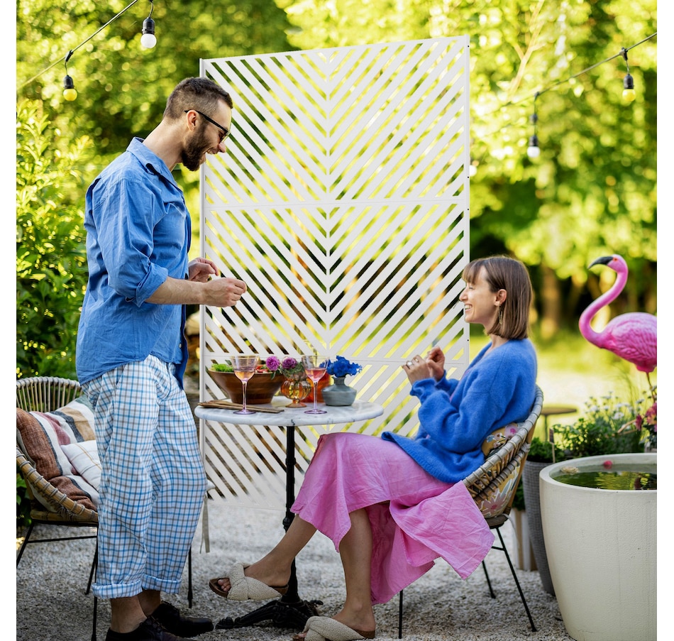 Image 976206_ALTMORE1.jpg, Product 976-206 / Price $179.99, Outsunny Metal Privacy Screen W/ Expansion Screws Outdoor Divider, White from Outsunny on TSC.ca's Home & Garden department