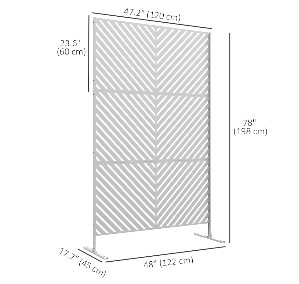Image 976206_ALTMORE2.jpg, Product 976-206 / Price $179.99, Outsunny Metal Privacy Screen W/ Expansion Screws Outdoor Divider, White from Outsunny on TSC.ca's Home & Garden department