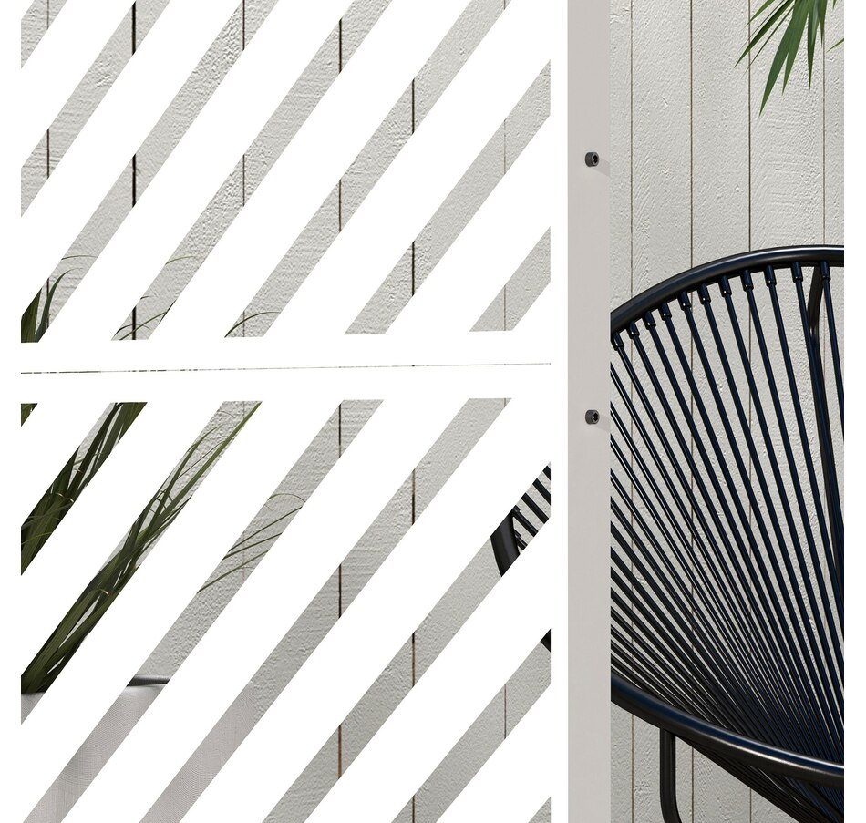 Image 976206_ALTMORE7.jpg, Product 976-206 / Price $179.99, Outsunny Metal Privacy Screen W/ Expansion Screws Outdoor Divider, White from Outsunny on TSC.ca's Home & Garden department