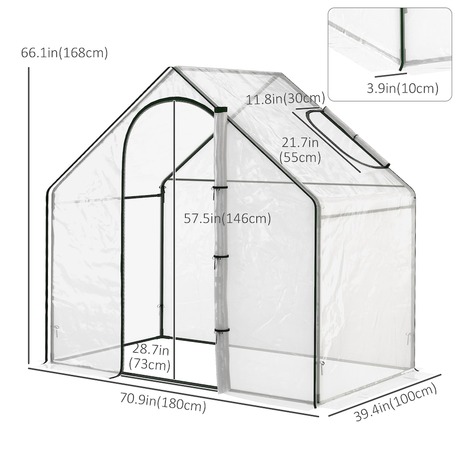 Image 976215_ALTMORE2.jpg, Product 976-215 / Price $57.99, Outsunny 6 x 3.3 x 5.5ft Garden Greenhouse Mini Flower Plant Growing Tent from Outsunny on TSC.ca's Home & Garden department