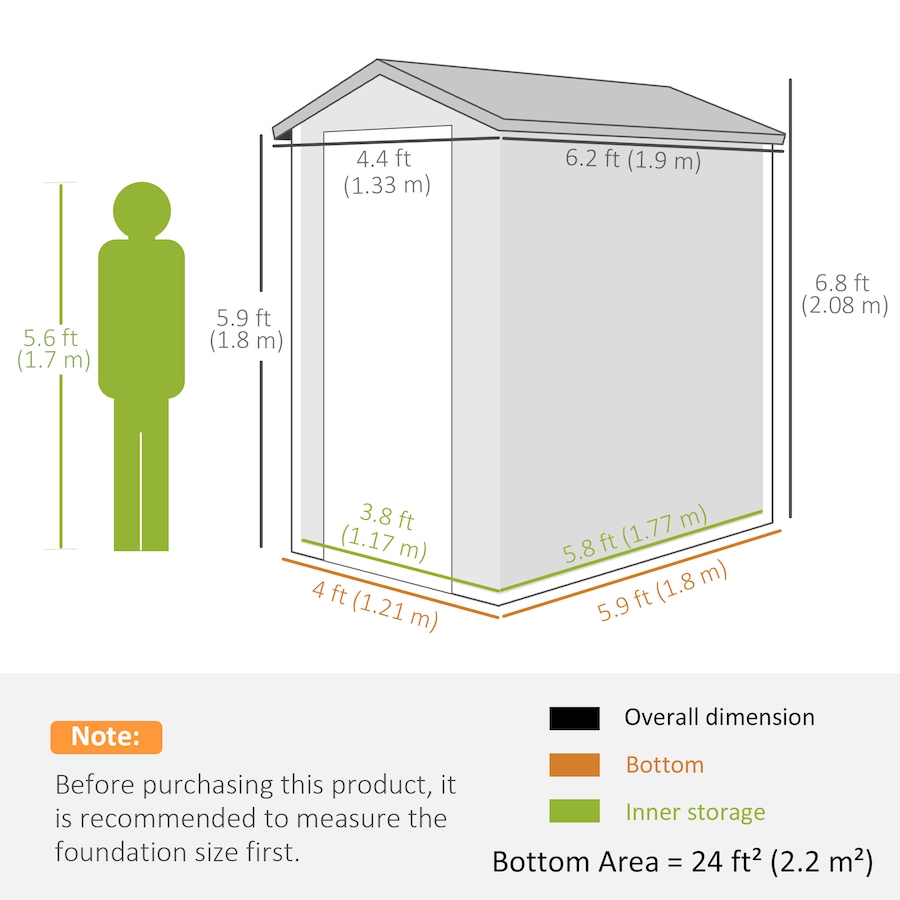 Image 976216_ALTMORE2.jpg, Product 976-216 / Price $449.99, Outsunny 4.5' x 6' Plastic Garden Storage Shed with Air Vents, Dark Grey from Outsunny on TSC.ca's Home & Garden department
