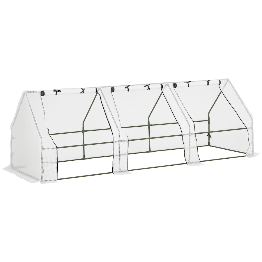 Image 976217.jpg, Product 976-217 / Price $59.99, Outsunny 9' x 3' x 3' Portable Tunnel Greenhouse with Zipper Doors White from Outsunny on TSC.ca's Home & Garden department