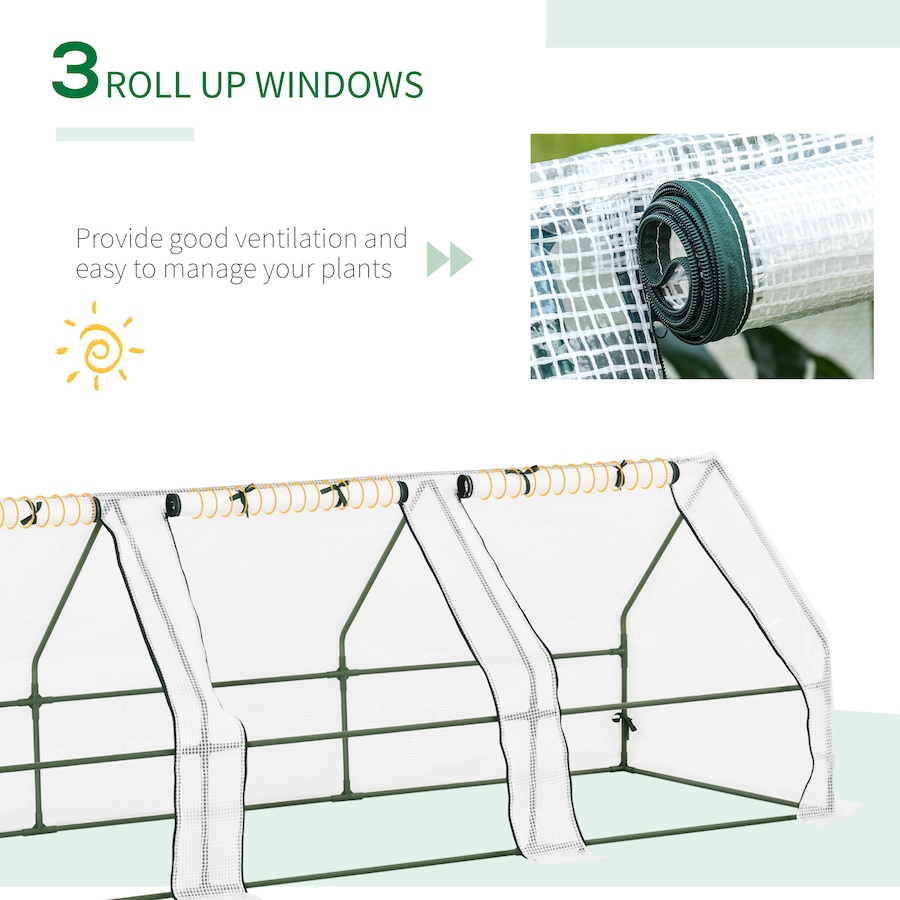 Image 976217_ALTMORE3.jpg, Product 976-217 / Price $59.99, Outsunny 9' x 3' x 3' Portable Tunnel Greenhouse with Zipper Doors White from Outsunny on TSC.ca's Home & Garden department
