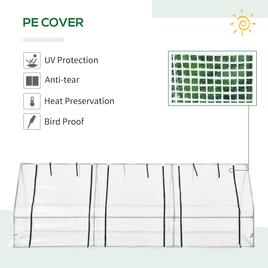 Image 976217_ALTMORE4.jpg, Product 976-217 / Price $59.99, Outsunny 9' x 3' x 3' Portable Tunnel Greenhouse with Zipper Doors White from Outsunny on TSC.ca's Home & Garden department