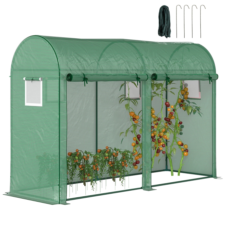 Image 976218.jpg, Product 976-218 / Price $94.99, Outsunny 9.8'x3.3'x6.6' Outdoor Garden Greenhouse w/ Doors Windows Green from Outsunny on TSC.ca's Home & Garden department
