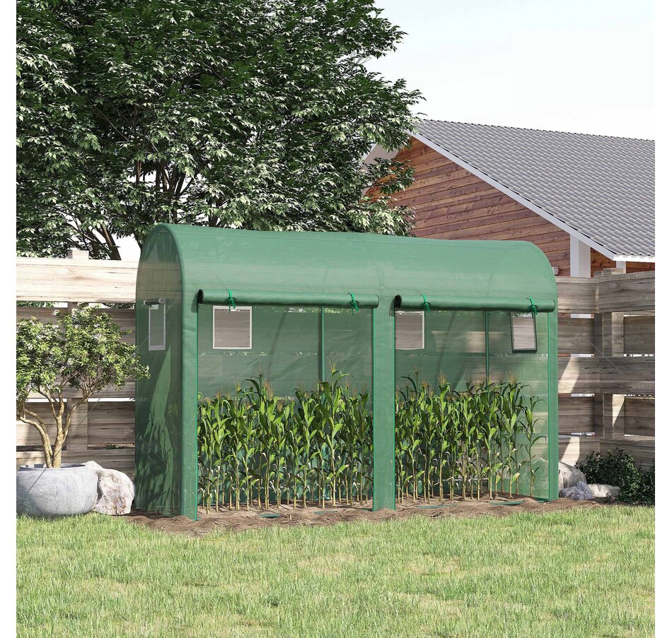 Image 976218_ALTMORE1.jpg, Product 976-218 / Price $109.99, Outsunny 9.8'x3.3'x6.6' Outdoor Garden Greenhouse w/ Doors Windows Green from Outsunny on TSC.ca's Home & Garden department
