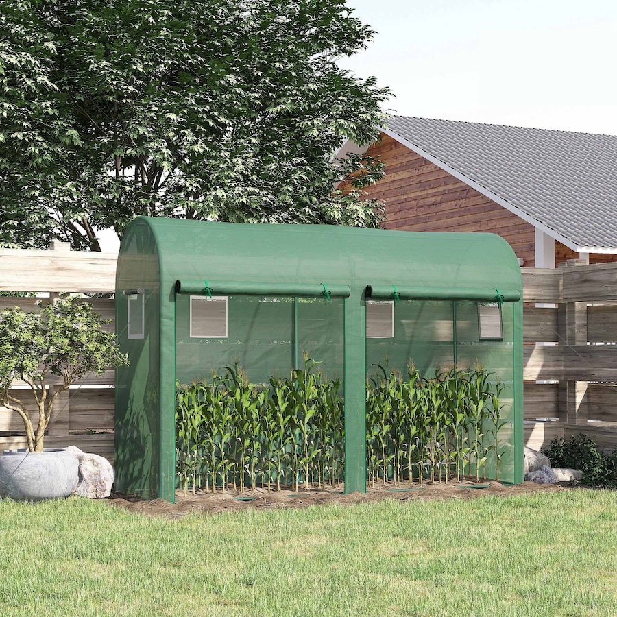 Image 976218_ALTMORE1.jpg, Product 976-218 / Price $94.99, Outsunny 9.8'x3.3'x6.6' Outdoor Garden Greenhouse w/ Doors Windows Green from Outsunny on TSC.ca's Home & Garden department