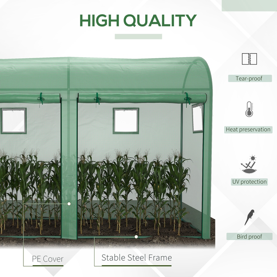 Image 976218_ALTMORE3.jpg, Product 976-218 / Price $94.99, Outsunny 9.8'x3.3'x6.6' Outdoor Garden Greenhouse w/ Doors Windows Green from Outsunny on TSC.ca's Home & Garden department